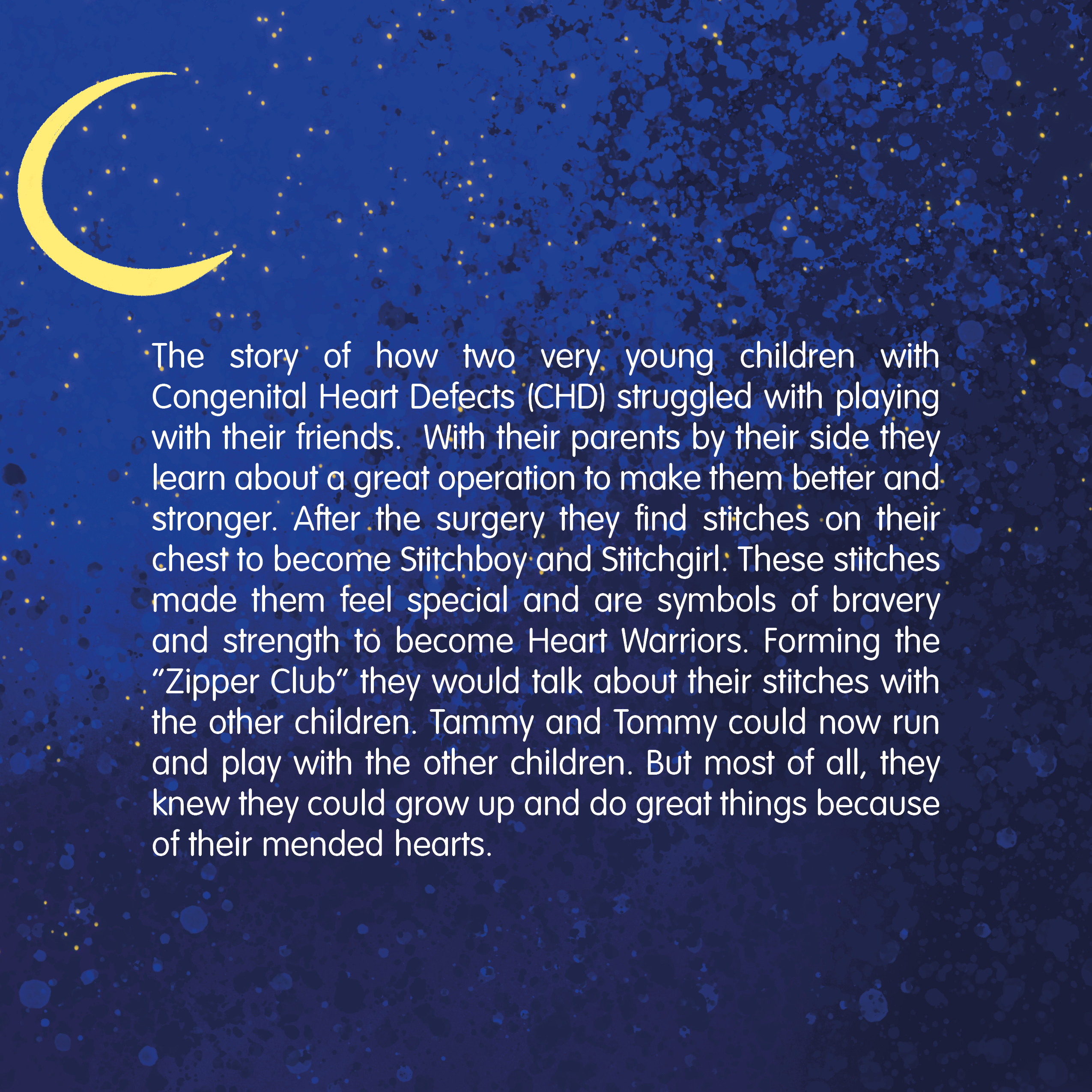A crescent moon shining bright in a dark, starry night sky.